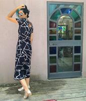 שמלת מקסי יפהפייה שנות ה-80 מידה S/M