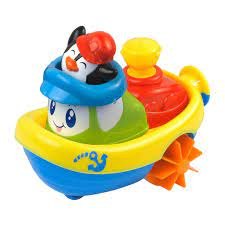 סירת גרר למשחקי אמבטיה עם מנוע קפיץ