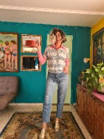 סריג מפוספס ירקרק M/L