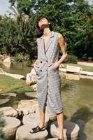 שמלת דיאן משובץ