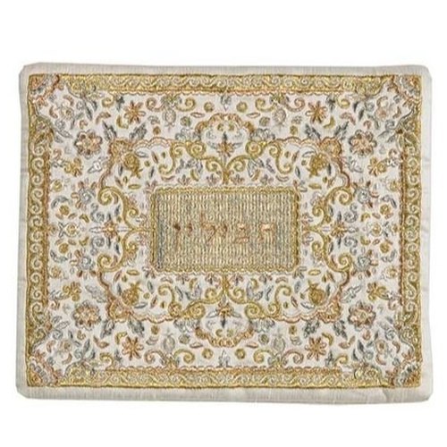 כיסוי תפילין רקמה מלאה - כסף וזהב