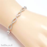 צמיד מכסף משובץ אבני זרקון  Z3118 | תכשיטי כסף 925