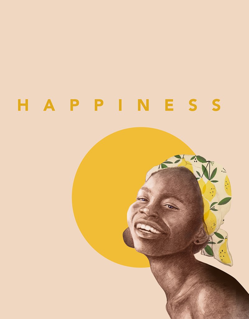 הדפס ציור נייר- HAPPINESS