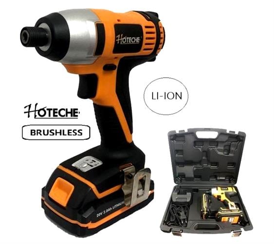 מברגה אימפקט 4\1"  Brushless  20V  עם 2 סוללות ליתיום מבית חברת HOTECHE