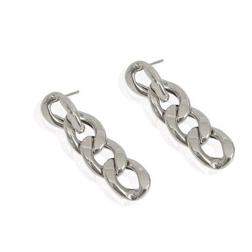 עגילי זהב חוליות נתלים|זהב לבן