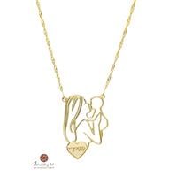 שרשרת אמא ותינוק עם חריטה