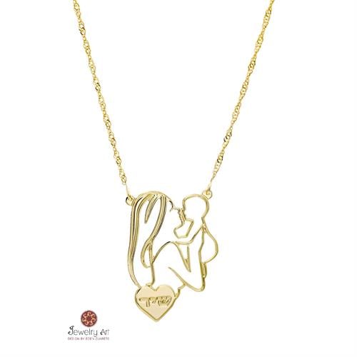 שרשרת אמא ותינוק עם חריטה