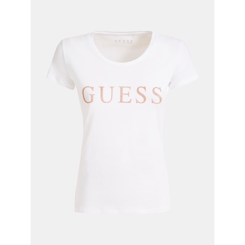 טישירט לבנה לוגו זהב  GUESS