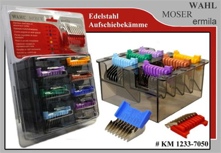 סט 8 מסרקי הלבשה ממתכת למכונות תספורת MOSER