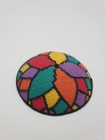 כיפה צבעונית דגם עלים