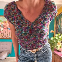 אפודה סרוגה צבעונית S/M