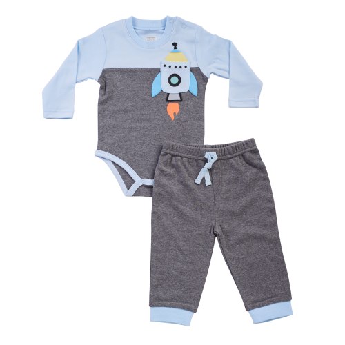 חליפת מעבר חללית תכלת ואפור  כהה