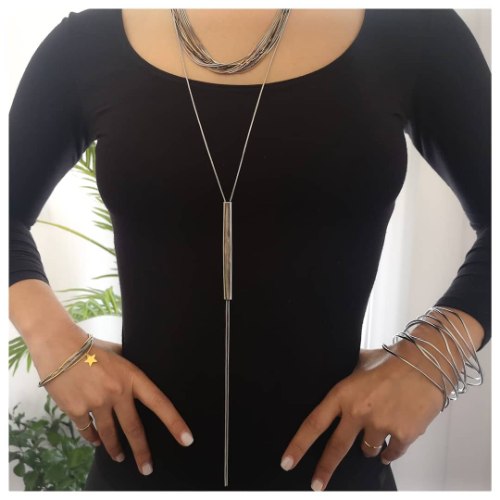 שרשרת עניבה נחשה כסופה