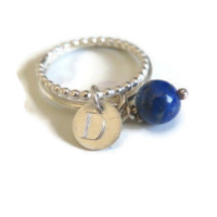 סט טבעות דקות ודיסקית מכסף ואבן דגם אולמוס