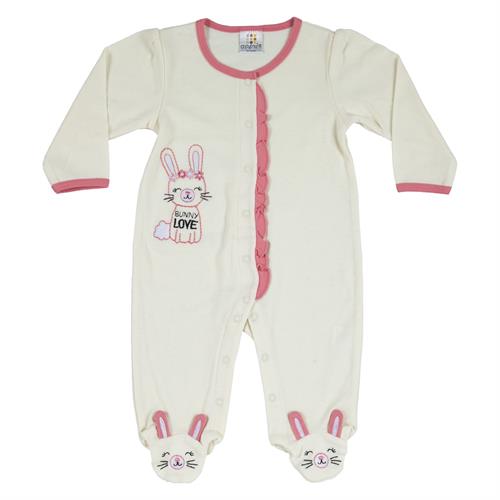 אוברול טריקו ארוך ארנבון צהוב בננה