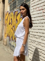 חצאית פשתן גזורה