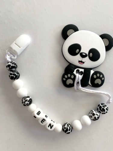 מחזיק מוצץ + נשכן  לבחירה - דגם זברה