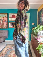 חולצת פייסלי מכופתרת זורמת מאד M/L