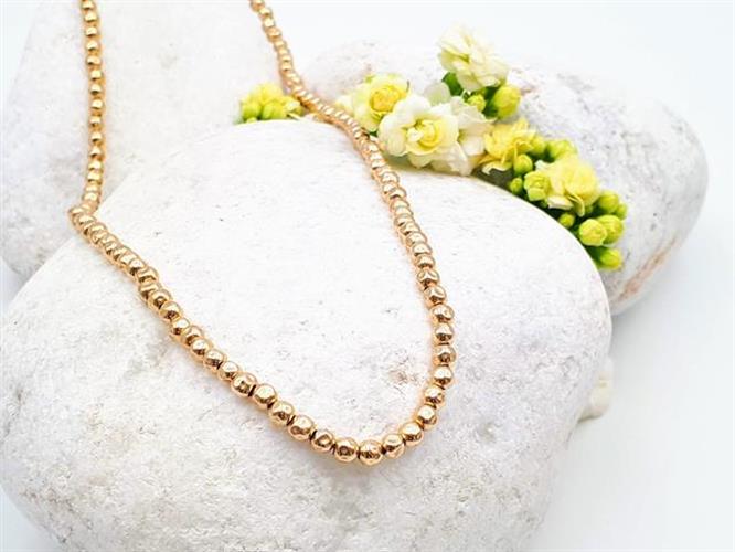 N-10   שרשרת כדורים מרוקעים עשויה גולדפילד 14K