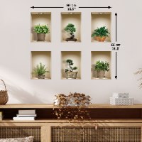 שישיית מדבקות נישה כוורת עציצים דגם 610