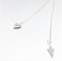 שרשרת לב רטרו כסף