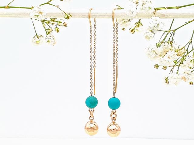 E-12 עגילי גולדפילד 14K דגם שרשרת