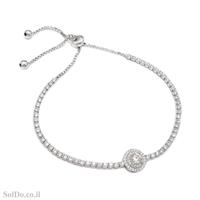 צמיד מכסף משובץ אבני זרקון  Z3119 | תכשיטי כסף 925