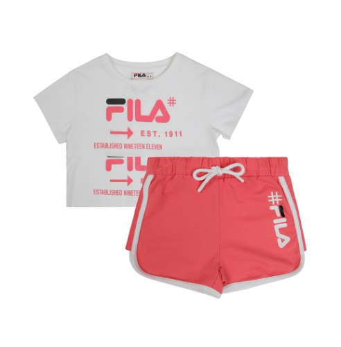 חליפת שורט אפרסק FILA - מידות 6 חודשים עד 8 שנים