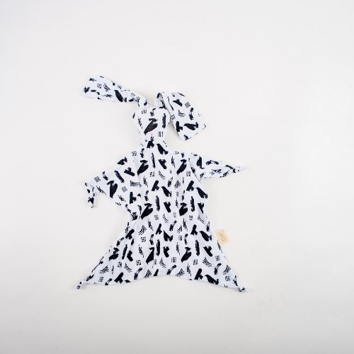 שמיכי ארנבוני- עם הדפס שם התינוק- לבן מקושקש