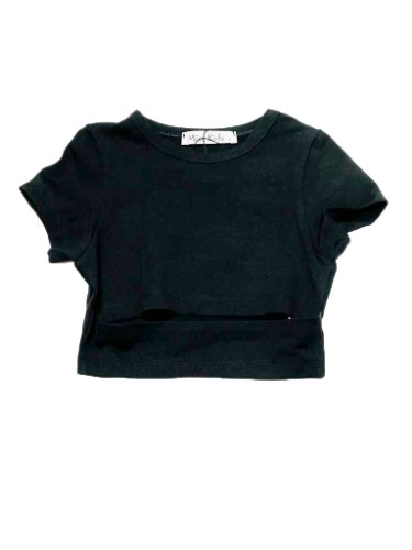 חולצה חתך בבטן שחור