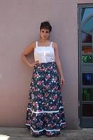 חצאית מקסי כפרית פרחונית מידה M/L