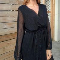 שמלת מעטפת - שחור לורקס