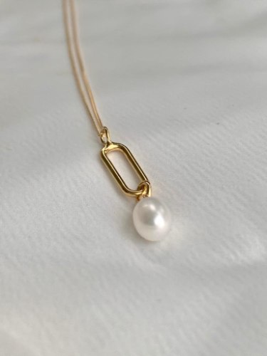 שרשרת חוליה פנינה זהב