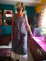 שמלת כותנה הודית בשחור לבן מידה L