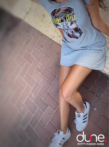 שמלה כותנה לייקרה שילוב דפוס