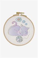 קיט ריקמה לילדים עם חישוק - DMC- חתול