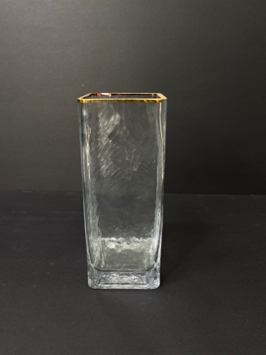 אגרטל זכוכית מסגרת זהב קטן