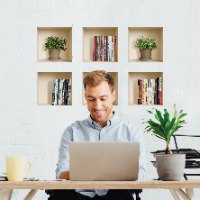 כוורת 6 מדבקות ספרים ועציצים