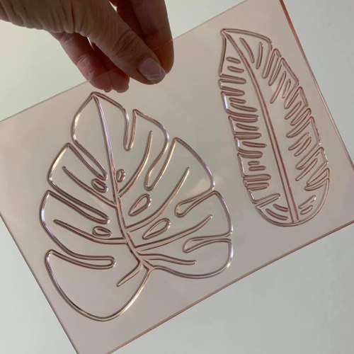 תבנית שני עלים גדולים ליצירה בשוקולד ובבצק סוכר | סט עלים טרופי לשוקולד | עלים קיץ אתי דבש 2021