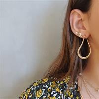 עגילי חישוק מיוחדים לערב|עגילי זהב מט מחוספס