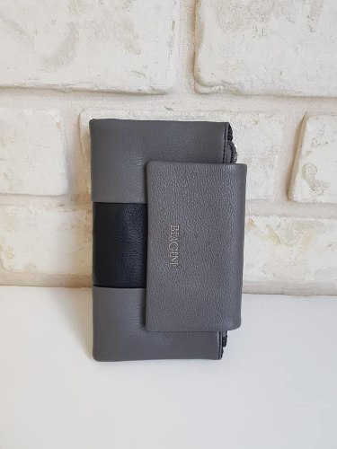 ארנק דמוי עור גדול אפור 4046