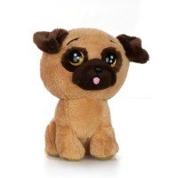 בובת עיניים כלב חום בהיר עם אוזניים חומות 8 אינץ