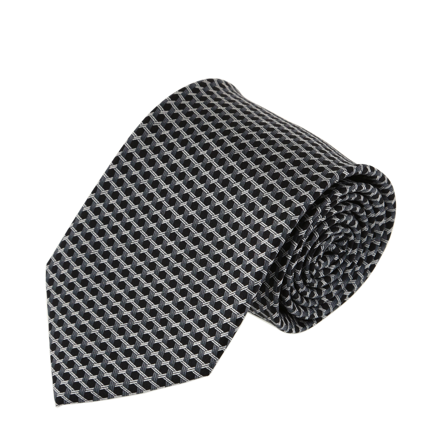 עניבה דגם מגן דוד שחור אפור