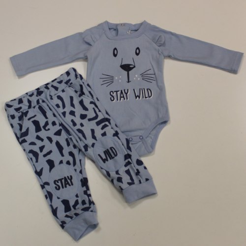 חליפת פוטר תינוק STAY WILD תכלת