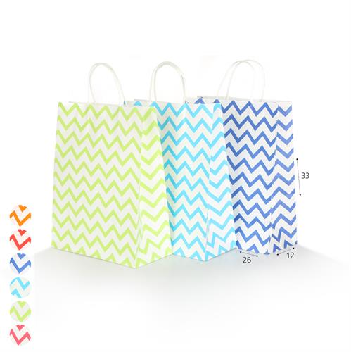 שקית קרטון זיגזג 26*33*12 סמ