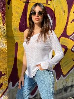 כתף אחת גזורה שרוול ארוך