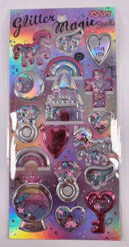 מדבקות LOOPY פאפי גליטר - חד קרן שייקר