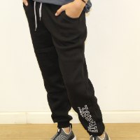 מכנס פוטר הדפס רגל 38 שחור