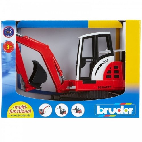 מיני טרקטור מחפרון עם כף נשלפת - אדום Bruder