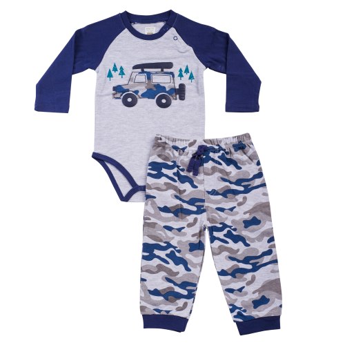 חליפת מעבר צבאי אפור-נייבי